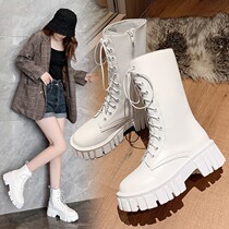 Boots new 2021 Burst Winter Ins Surge bottom 100 lap Inn Wind Martin boots Female Warmth Short Boots