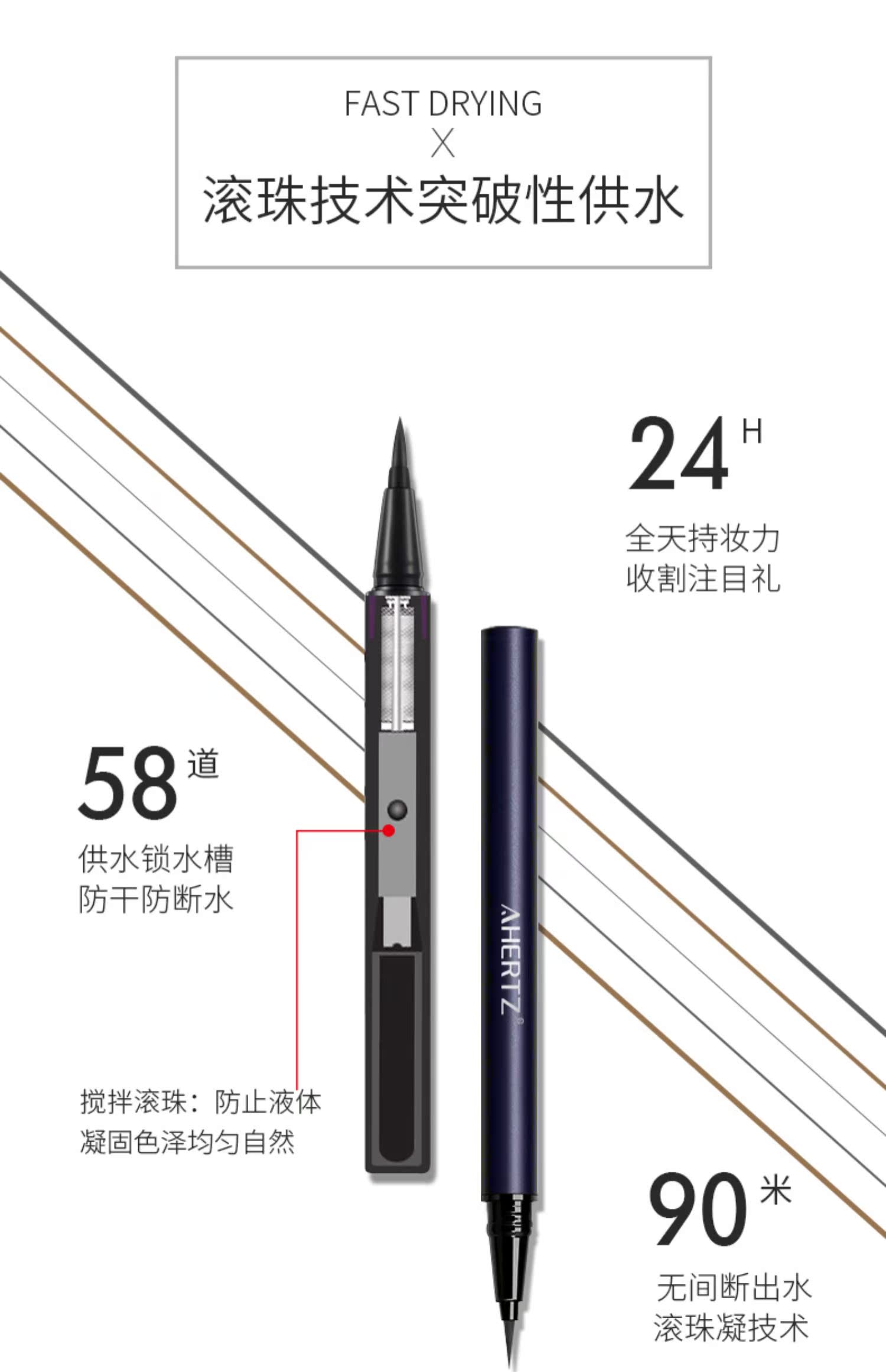 Bút kẻ mắt màu xanh quyến rũ AHERTZ / OHashi - Bút kẻ mắt kẻ mắt novo