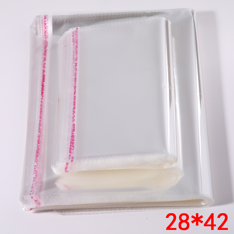 Wholesale Opp Self-Adhesive Bag Adhesive Plastic Bag Transparent Clothing Packaging Bag Self-stype Bag Customised 28 * 42cm