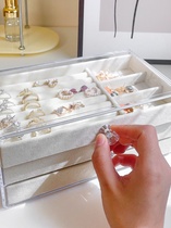 Ear jewelry high-end jewelry box storage box large-capacity display stand earrings earrings necklaces rings multi-layered