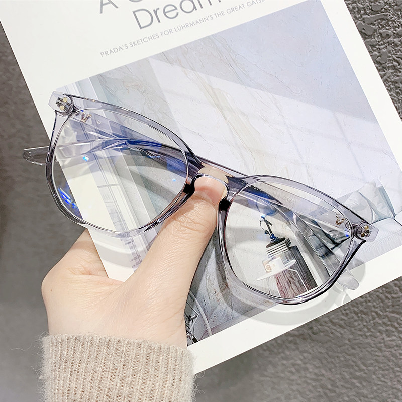 V Cards Ultra Light TR Nearsightedness Glasses Frame Female accessories Lenses Degrees Polygon Large Faces Slim eyes Frame Grey Men