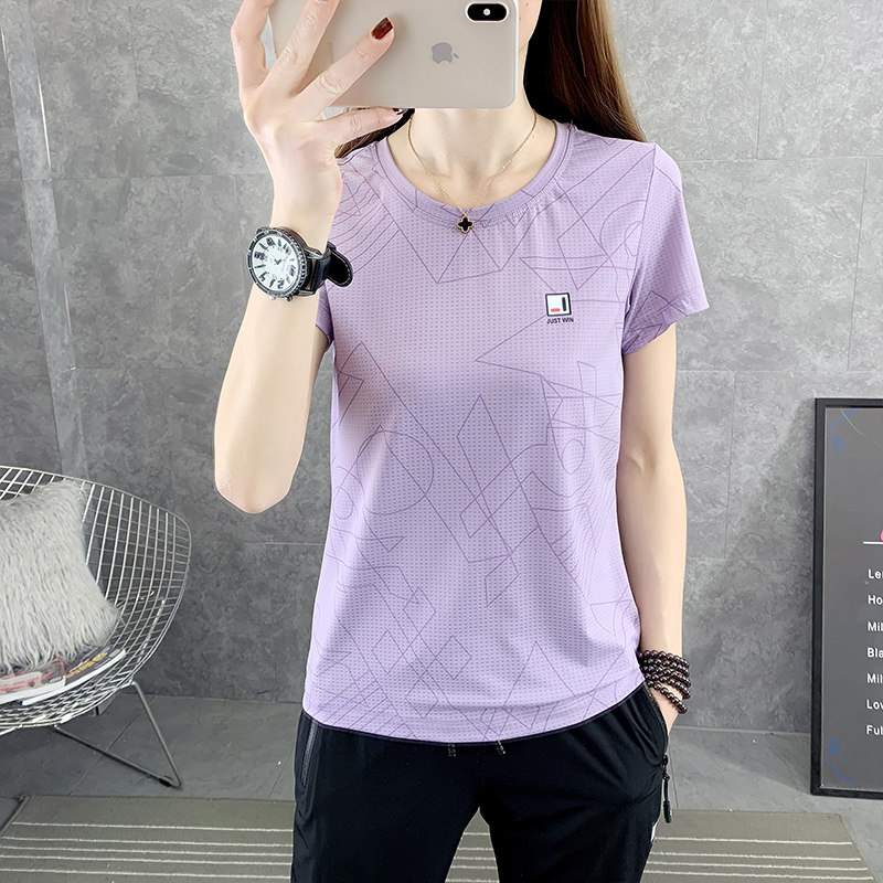 Quick-drying clothes for women summer thin ice silk outdoor sweatshirt running tops breathable fast-drying quick-drying T-shirt short-sleeved men