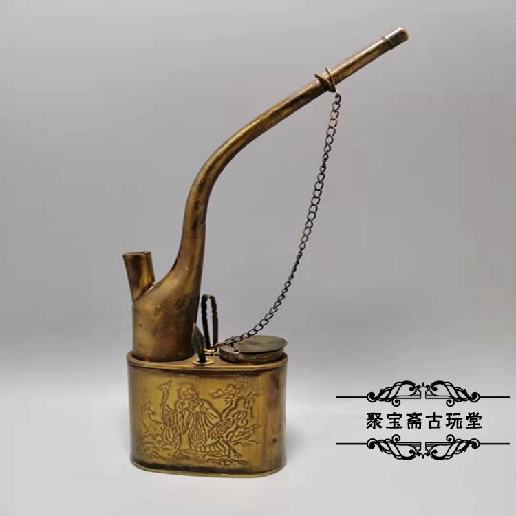 The Republic of China Collects Ancient Miscellaneous Life Bean Old-style Bronze Water Kettle Likeshi Tobacco Old-style Shui