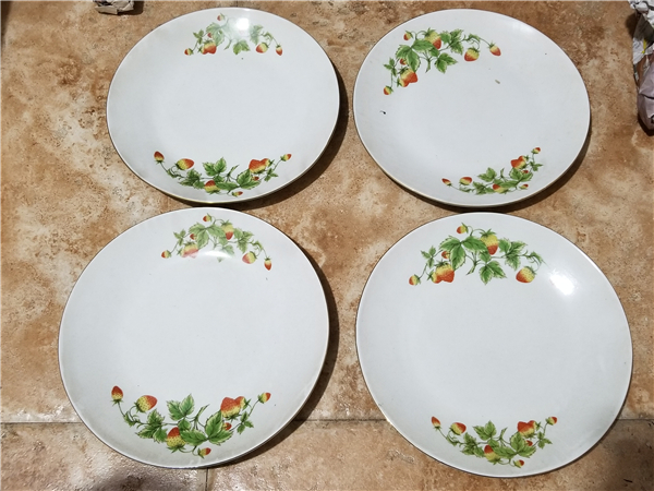 80s Porcelain Dish Dinner Plate Strawberry Export Porcelain-Taobao