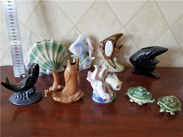 80s Porcelain Marine Creatures Shells Large Shrimp Pot Turtle Leg Head Movable Swallow Dolphin single sell-Taobao