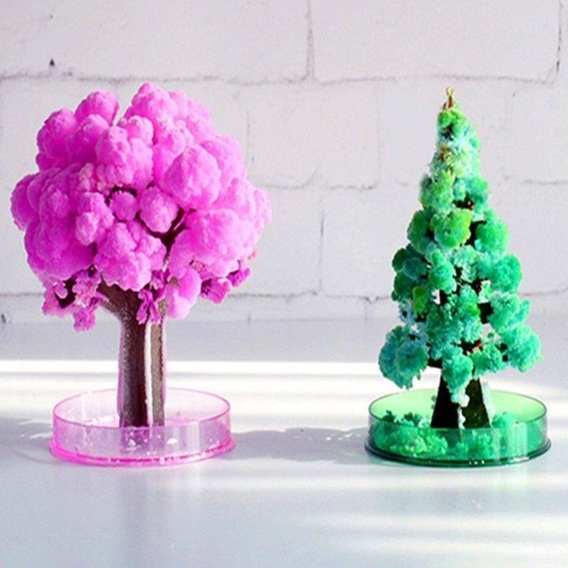 Magic Crystal Christmas Tree Toy Student Desktop Water snowflake Magic Peacock Open Screen Classmate President Elementary School