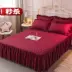 Phong cách Hàn Quốc váy ngủ ren bộ ba mảnh giường đơn x khăn trải giường chải 15m 18m20m bộ mùa hè - Váy Petti