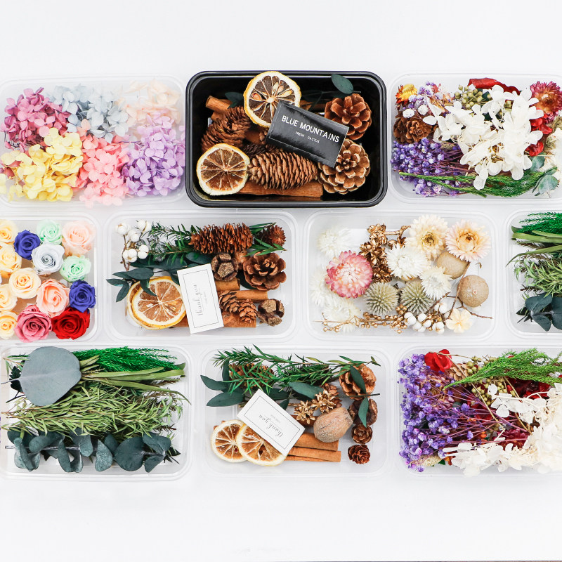 DIY handmade dry flower group fan material bag Cinnamon without fire incense Perpetual Raw Flower Group Building Salon Active Random Boxed-Taobao