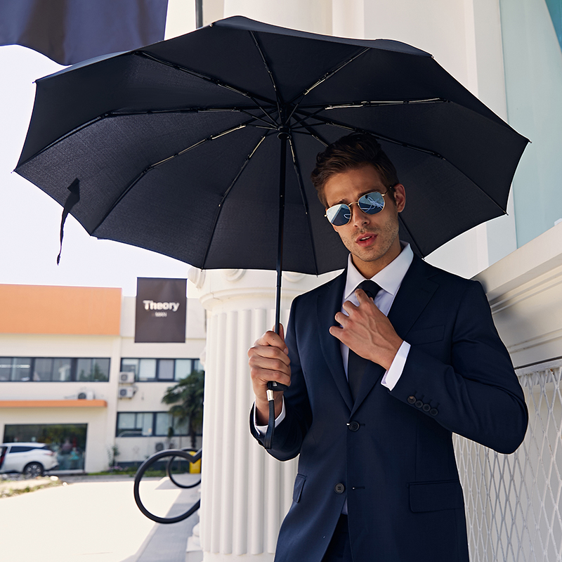 Red Leaf Umbrella Flagship Store Men's Large Full Automatic Folding Umbrella Black Glue Sunscreen Dual-use Sunscreen Umbrella Brief