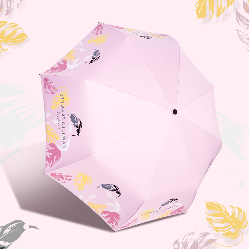 Red Leaf Umbrella Black Gum Shade Sun Shading Umbrella Sen Department Fresh Fold and laminated portable sunscreen Anti UV umbrella Female sunny and rainy