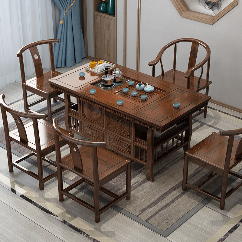 Solid wood tea table chair Set of tea Tea Set of tea Set of tea Set of simple Gongfu tea Several new Chinese Zen Imaginator innate drinking tea table