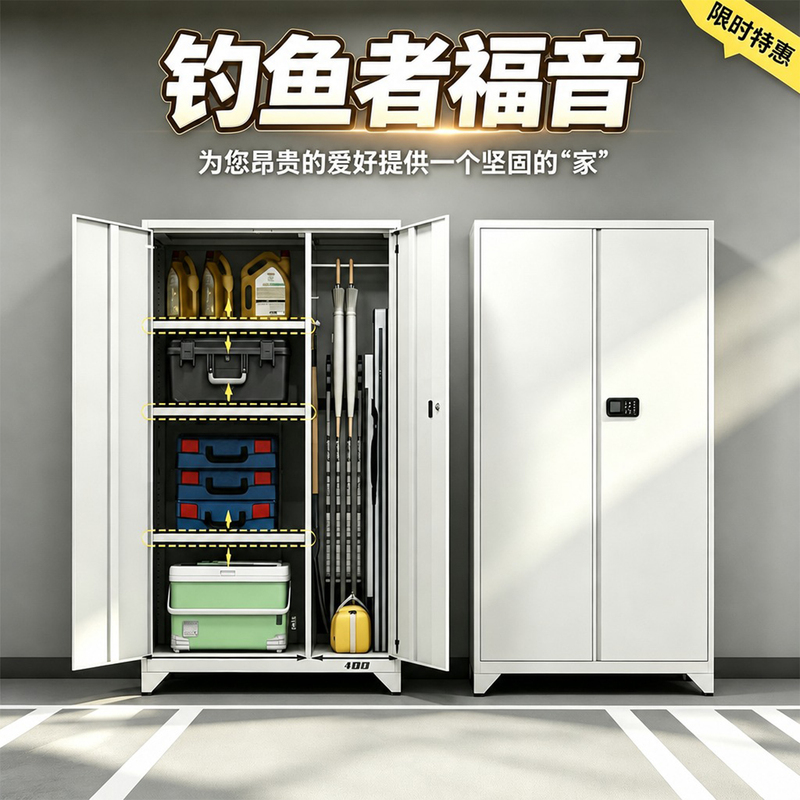 Parking Space Storage Cabinet, Underground Garage Moisture-Proof Utility Cabinet, Fishing Gear Cabinet, Wall-Mounted Integrated Large-Capacity Tool Cabinet, Storage Cabinet