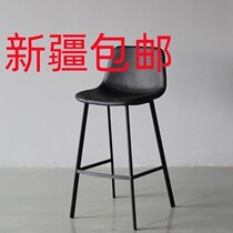 Xinjiang Nordic leisure iron bar chair backrest metal bar chair home modern simple bar stool light