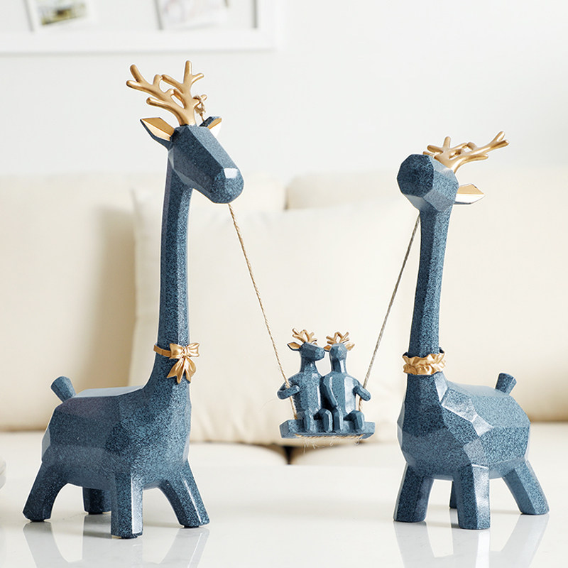 Light luxury luxury luxury family four pieces of laid-room TV cabinet Joe relocated new home giftsWedding gift masonry decoration