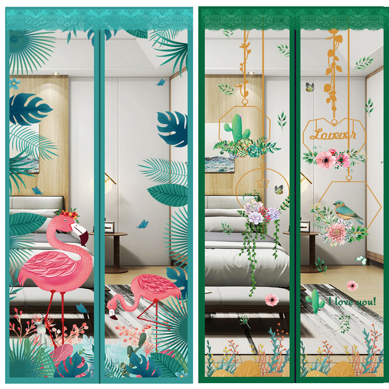 Velcro anti-mosquito door curtain high-grade magnetic screen door home bedroom screen window fly-proof ventilation summer partition free of punching