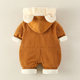 Baby winter jumpsuit winter male baby clothes Korean version of corduroy jacket thickened newborn go out hugging clothes