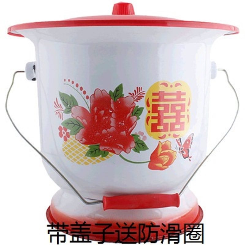 Enamel enamel urine bucket non-slip old-fashioned adult indoor night high toilet urinal urine pot anti-odor household spittoon