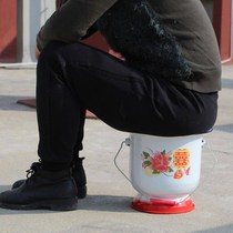 Old-fashioned spittoon adult enamel high foot with lid urinary basin adult female Iron spittoon girl night pot child old man