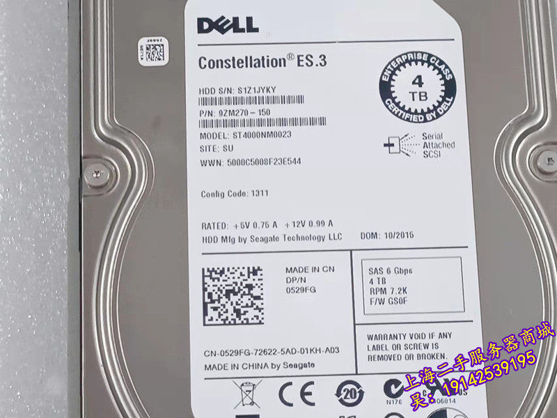 DELL Dell 4T 12Gb SAS server 3 5 inch hard 529FG 529FG HNX0W 5JH5X R730 R730