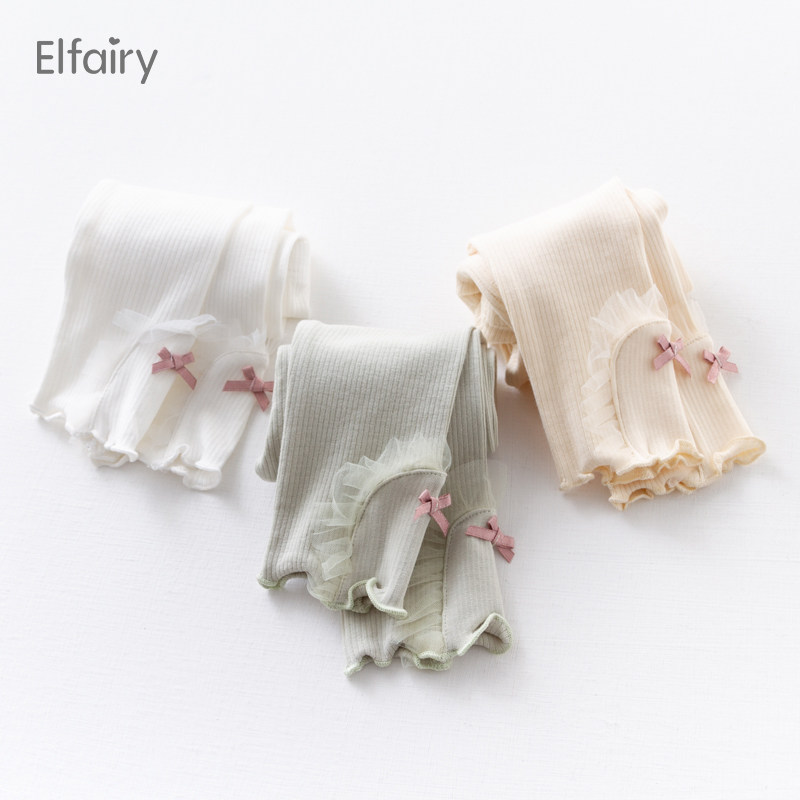 Elfairy girls leggings baby girl pants summer thin spring and autumn cotton baby outside wearing long pants soft elastic