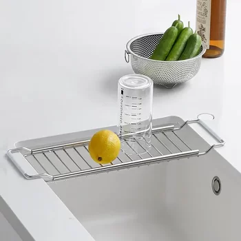 Stainless steel kitchen sink storage rack drain rag rack