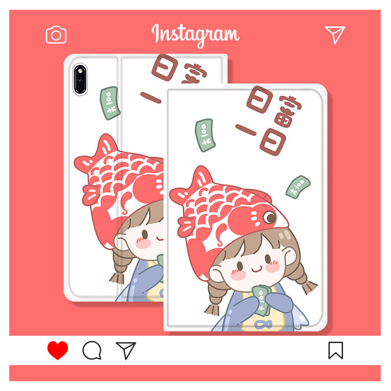 Huawei matepad protective sleeve koi girl 10 8 inch pro tablet 12 6 shell m6 silicone 11 inch suitable