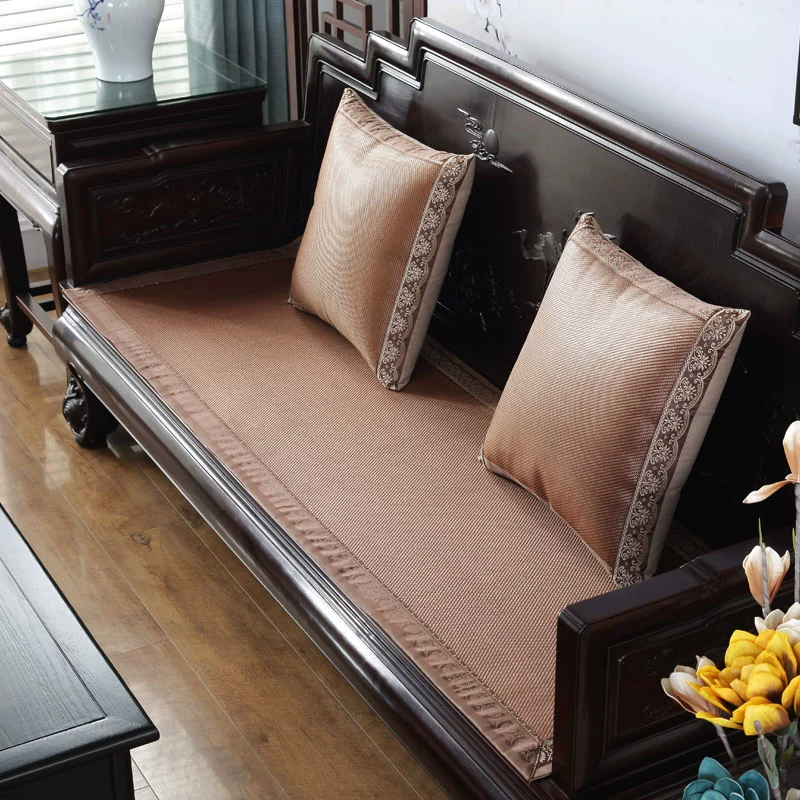 Ghế dài đệm đệm nhà mùa hè mùa hè thảm sofa đệm khăn trải giường mùa hè mới bằng gỗ gụ Trung Quốc rắn phòng khách mùa hè - Ghế đệm / đệm Sofa