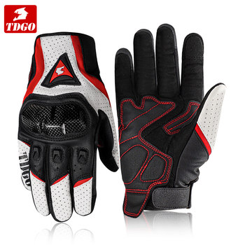 Motorcycle Summer Riding Full-Finger Gloves, Carbon Fiber Motorcycle Touring Breathable Anti-Fall Gear for Men and Women, Suitable for All Seasons