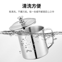 304 stainless steel water cup with lid cup Childrens household drinking water milk tea jar with handle Kindergarten small water cup