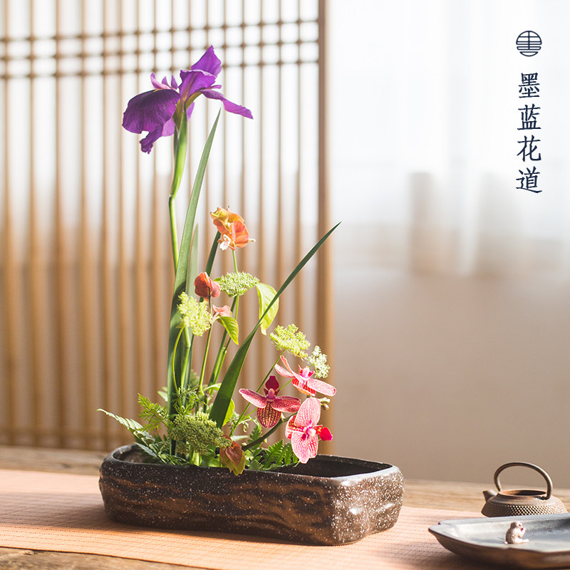 Stone-like flower arrangement flower pot flower pot Jianshan flower arrangement Zen Japanese-style Chinese-style creative decoration home decoration