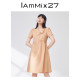 IAMMIX27 ຊຸດເສື້ອເຊີດແຂນສັ້ນລະດູຮ້ອນສໍາລັບແມ່ຍິງແອວສູງວ່າງ retro niche diagonal placket ເສື້ອ dress ສິ້ນກາງຍາວຂອງແມ່ຍິງ