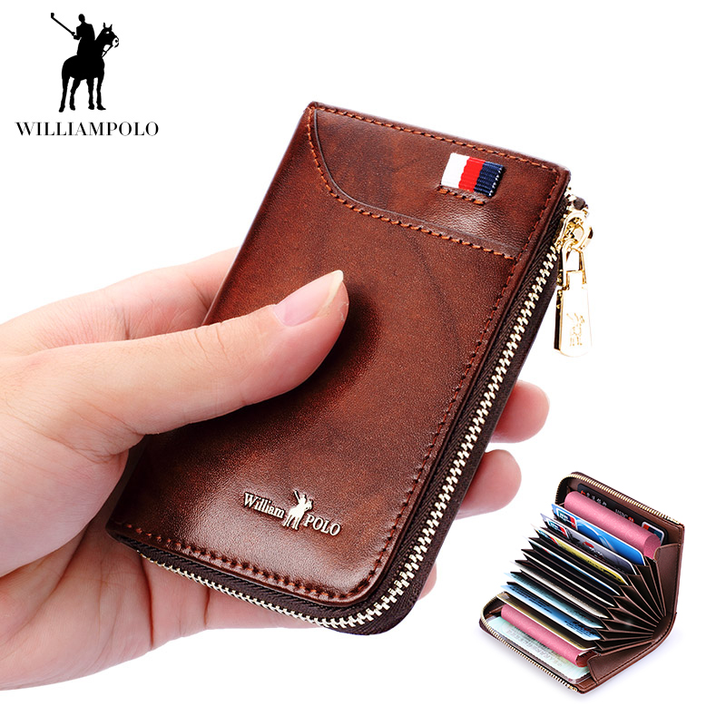 British Crown Rav Laurenma ball card bag men's genuine leather retro sleeve multi-clamping zero wallet men's short money bank card holder driver's license