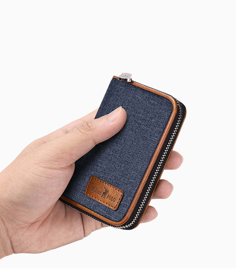 Thẻ King King túi vải ngắn nam thẻ tín dụng mini dây kéo thẻ chủ thẻ đa thẻ nhỏ gói kinh doanh nhỏ - Chủ thẻ bóp nam