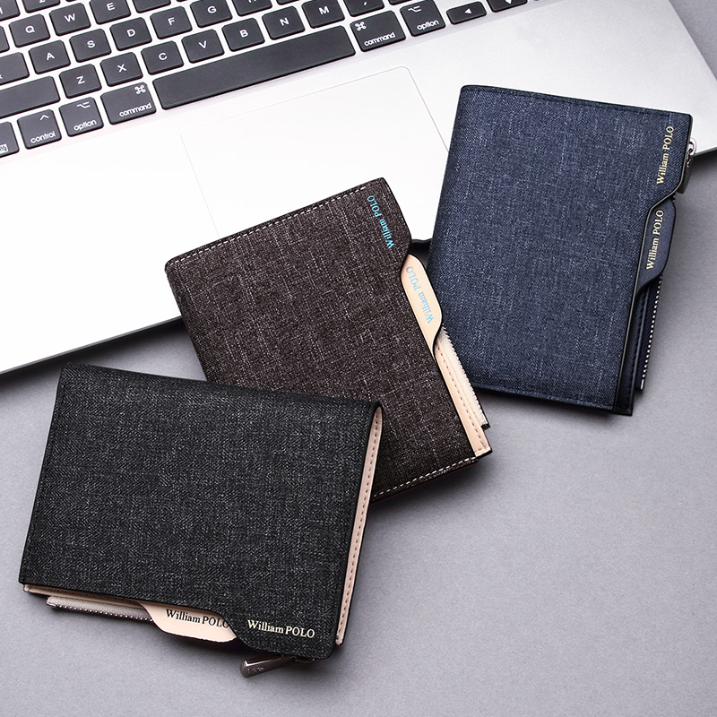 InRoyal Rav Laurenma Ball wallet Male Short Canvas Personality Tide Korean version Youth Creative Card Jacket Thin Driver's License Bag