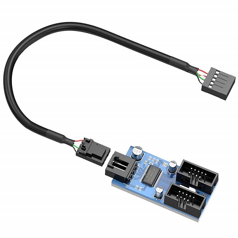 Mainboard USB2 0 9PIN to double 9PIN interface 9-pin to double 9-pin one-to-two extended HUB hub