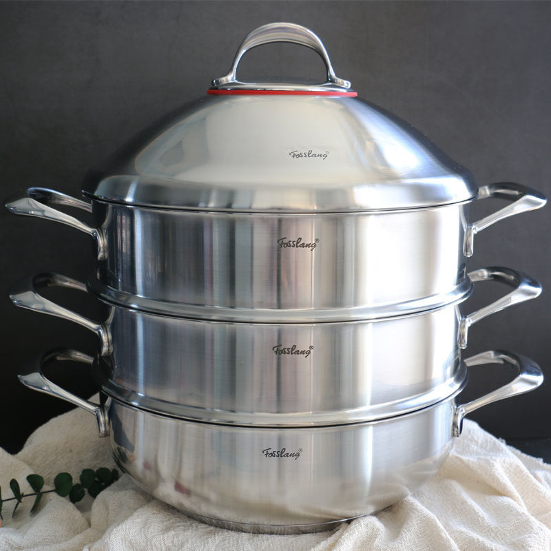 Filisee 18 10 stainless steel steamer 304 stainless steel thickened 3-layer cooking pot home big number