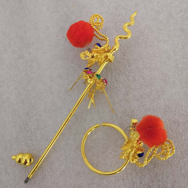 Buddha's 11 cm statue instrument to do a method which three prince gun weapon - weapon - kun - circle Buddha statue metal weapon