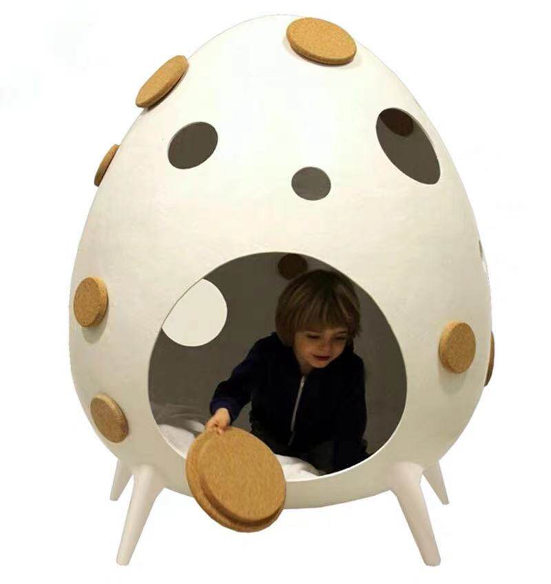 Nordic creative personality fiberglass egg house egg-shaped hole children's seat toy chair egg chair art fun chair