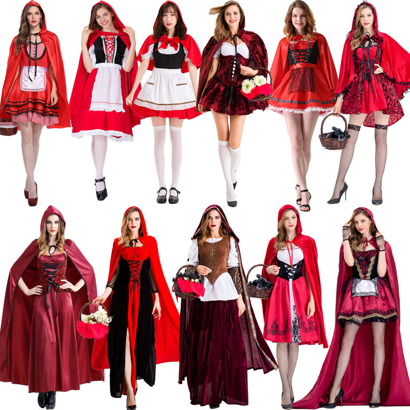 Halloween costume adult little red cap cos fairy tale lolita Princess Dress Witch Clothes Show