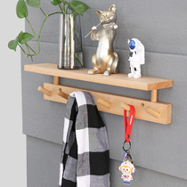 Bois massif en bois massif en bois massif contenant une entrée monsmontée à la maison Xuanguan Hanging Rack Bedroom Wall Cloakhood Hook Wooden Shelf