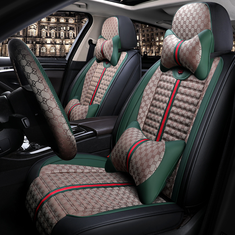 Car Seat Cushion Linen Full Coverage Volkswagen Golf Bora Sagitar Lavida Lingdu Tansheng All-Season Universal Seat Cover