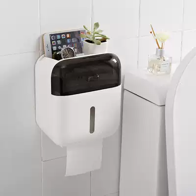 Wall-mounted toilet paper box powder room paper towel toilet paper shelf toilet household punch-free creative waterproof removable toilet paper roll