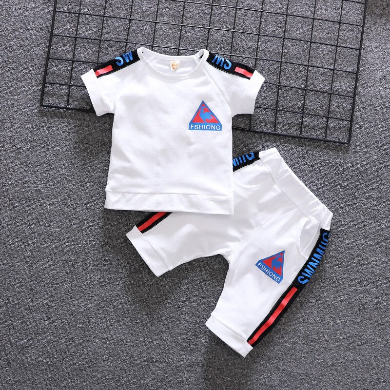 South Korean boy suit summer clothing 2022 spring summer baby foreign air suit children sports short sleeve baby two sets-Taobao