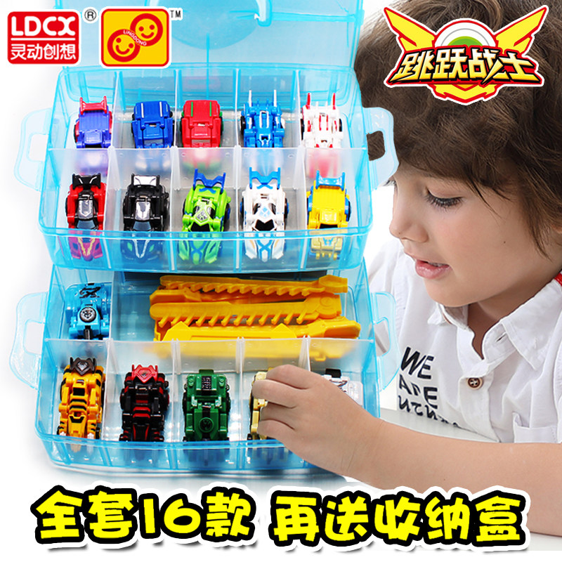 Genuine jumping warrior 2 toy fire knight robot deformation car full jumping boy boy suit