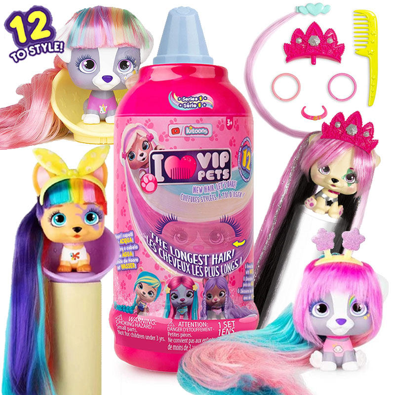 I love vip pets dolls I love poodle blind box hair hair hair hair girl toys