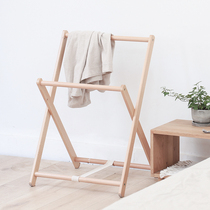 Bedroom floor-to-ceiling hanger bedside folding does not occupy land and save space hangers put clothes artifact solid wood storage rack