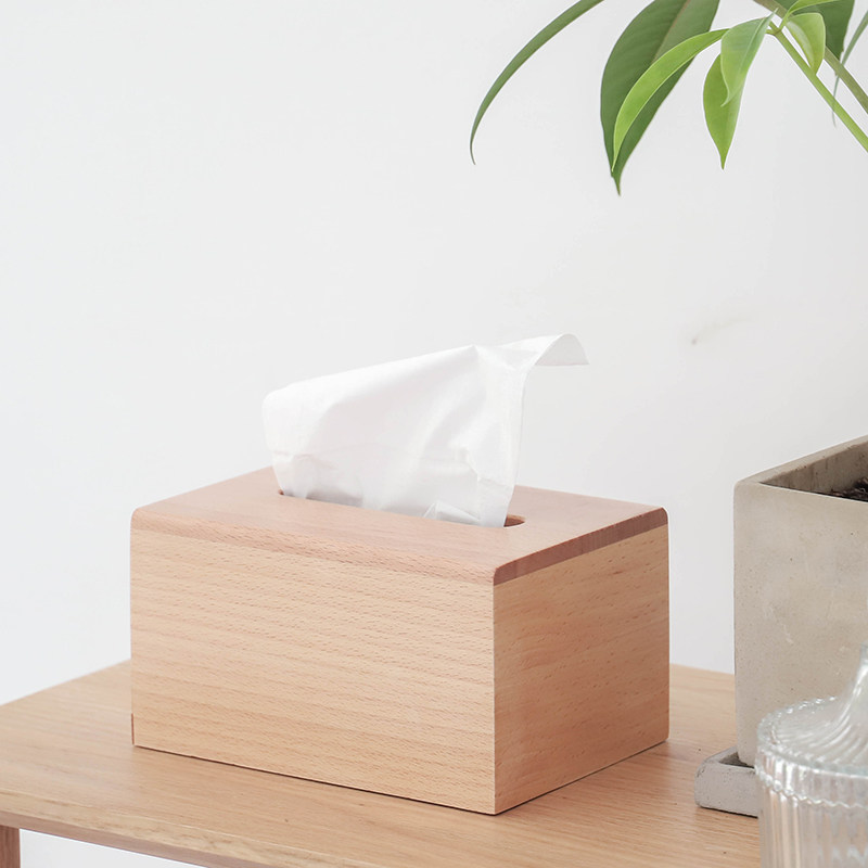 Paper Towel Box Toilet Paper Box Living Room Creativity Brief Nordic Ins Solid Wood Tea Table Containing Home Woody Napkins paper Box