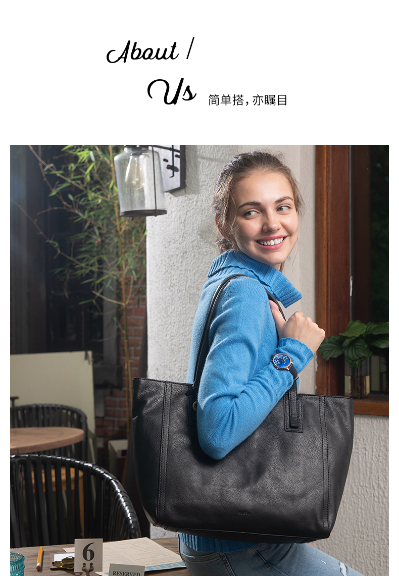 Fossil 化石 EMMA系列 女式托特包 单肩手提包 AZB6844001 多重优惠折后￥701.42包邮 2色可选