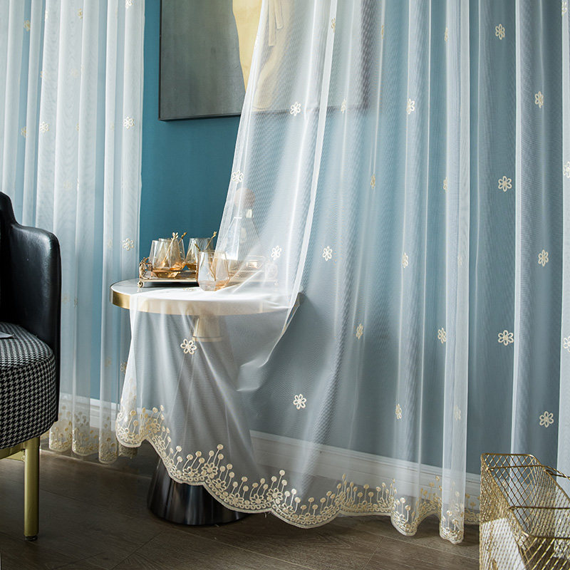 Curtain curtain balcony balcony bedroom white yarn hook shading modern minimalist veil 2022 new models