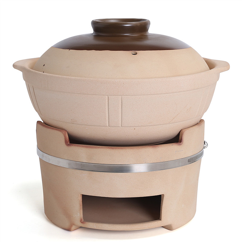 Charcoal hot pot Malatang carbon oven Household old-fashioned clay unglazed casserole soup stew pot barbecue side stove Commercial